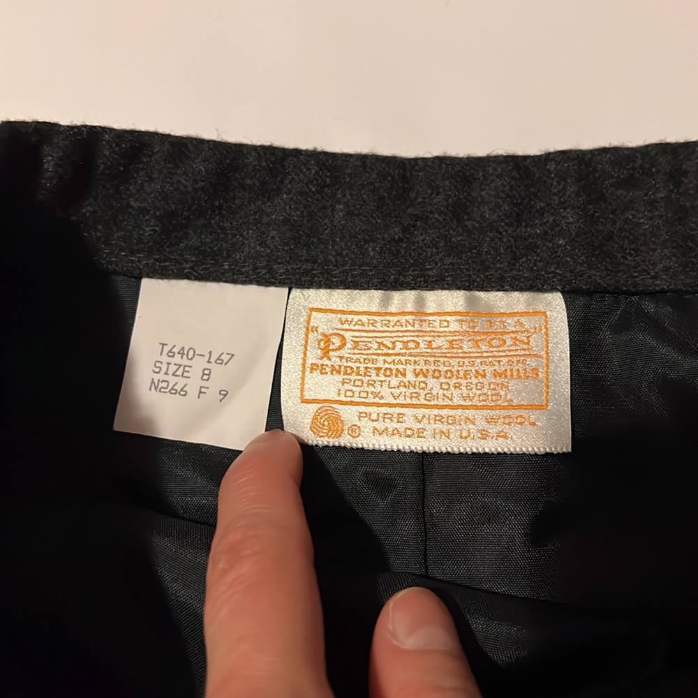 Pendleton Dark Gray 100% Virgin Wool Straight Ski… - image 4